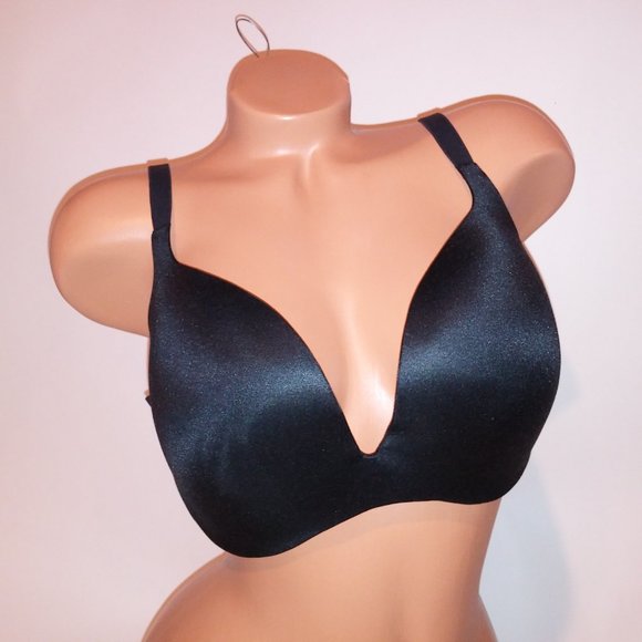 Victoria Secret Bra 38DD Push Up Solid Black Underwire New - Picture 2 of 11